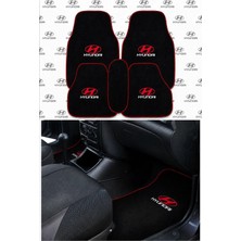 Ulus Tekstil Hyundai Accent ( 1996 - 2000 ) Yumurta Kasa Uyumlu 5 Parça Siyah Oto Halı Paspas Seti ‘’Logolu’’