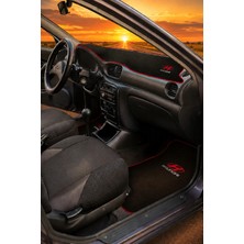 Ulus Tekstil Hyundai Accent ( 1996 - 2000 ) Yumurta Kasa Uyumlu Torpido Konsol Halısı 5’li Siyah Oto Paspas Set