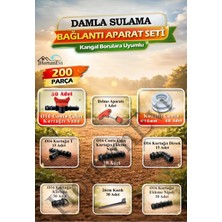 Hortum Evi 16MM Kangal Boru Damla Sulama Kurtağzı Bağlantı Seti 200 Parça – Contalı Vana Dirsek T Nipel Körtapa Kazık Delme Aparatı Dahil