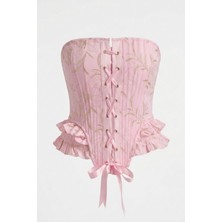Magarde Özel Koleksiyon Balenli Korse- Pembe