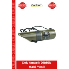 Carlburn #düdük Kamp Outdoor Doğa Sporları Acil Durum Sinyal Aparatı Pusula Dayanıklı Şık Çok Amaçlı Düdük Haki
