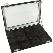 Bijuteri Net 12 Bölmeli Cam Kapaklı Anfora Kumaş Set Kolye Standı 24*34 cm
