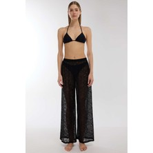 Ayyıldız 4824 Siyah Dantelli Plaj Pantolonu