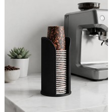 Luvena Karton Bardak Düzenleyici Kahve Bardaklık Standı Siyah Masa Üstü Bardak Organizer - 12 Oz'a Kadar Uyumludur