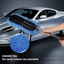 Mikrofiber Araba Temizleme Fırçası, Oto Araba Yıkama Fırçası, Çizmeyen Oto Yıkama Fırçası, Araba Yıkama Fırçası, Paspas Temizleme Aleti Uzun Saplı Yıkama Arabalar Kamyon, Suv, Rv, Römork