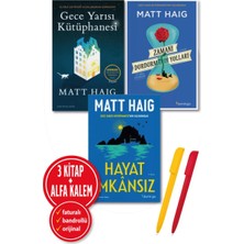 Domingo Yayınevi Alfa Kalem+Gece Yarısı Kütüphanesi+Hayat Imkansız+Zamanı Durdurmanın Yolları+Matt Haig 3 Kitap+Yeni