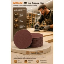 Transformacion 12 Adet 320 Kum Yuvarlak Cırtlı Zımpara Diski 115 mm Deliksiz Zımpara Kağıdı 723220