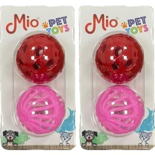 Mio Evcil Hayvan Oyuncakları, Klasik, Asetatlı Ikili Top, 3,8 cm (2 Paketi)