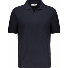 Süvari Polo Yaka V Patlı T-Shirt STS1014000005 Lacivert