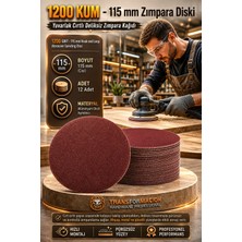 Transformacion 12 Adet 1200 Kum Yuvarlak Cırtlı Zımpara Diski 115 mm Deliksiz Zımpara Kağıdı 723225