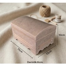 Sekay Ahşap Ham Ahşap Takı Aksesuar Dekoratif Sandık Kutu
