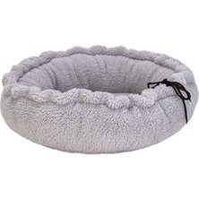 Verto Sunflower Çift Taraflı Peluş Kedi ve Köpek Yatağı Gri 60 cm