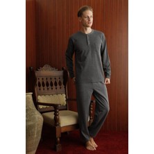 Kly Pijama Kly Battal Midi Yaka Pijama TAKIM-7430-ANTRASIT