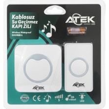 Ozcmax Beyaz Kablosuz Su Geçirmez Kapı Zilli