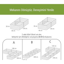 Premium Yükseltilmiş Sebze Yatağı, Galvanizli Paslanmaz Çelik Bahçe Bostan Yatağı, Ağaçlar, Otlar, Domates, Biber, Brokoli, Havuç Için, Modüler Kolay Montaj, 120X60X30 cm