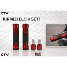 Honda Pcx Uyumlu Alüminyum Elcik ve Gidon Topuzu Seti - Premium Motor Elciği Kırmızı- R&n Store