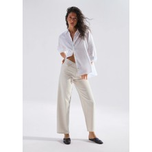 Mavi Leila Mavi Edition Ketenli Ekru Jean Pantolon 1010600-A3173