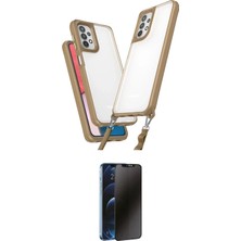 Nuveden Ieg™ Galaxy A52 Kılıf Ufuk Klasik - Siyah 3D Antistatik Hayalet Cam Ekran Koruyucu