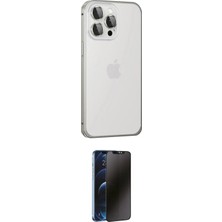 Nuveden Ieg™ Iphone 15 Pro Max Kılıf Eksen Form Serisi - Siyah 3D Antistatik Hayalet Cam Ekran Koruyuc
