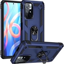 Prativas Redmi Note 11T Kılıf Sofya Yüzüklü Silikon Kapak - Lacivert