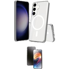 Nuveden Ieg™ Galaxy S24 Kılıf Ahenk Yansıma Prime - Siyah 3D Antistatik Mat Seramik Nano Ekran Koruyuc