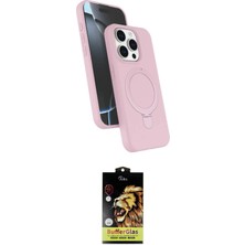 Nuveden Ieg™ Iphone 15 Pro Max Kılıf Iz Işık Koleksiyonu - Siyah Buffer Cam Ekran Koruyucu