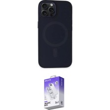 Nuveden Ieg™ Iphone 15 Pro Max Kılıf Kutup Serisi - Siyah Bilvis 5in1 3D Magic Cam Ekran Koruyucu