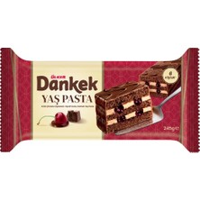 Ülker Dankek Yaş Pasta - Çikolata Kaplamalı Vişne Soslu - 245 Gram - 8 Adet