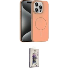 Nuveden Ieg™ Iphone 15 Pro Max Kılıf Siluet Doku Özel Seri - Siyah Bilvis 3D Cam Ekran Koruyucu