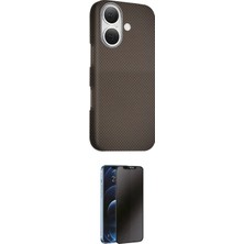 Nuveden Ieg™ Iphone 16 Kılıf Kozmos Klasik Prime - Siyah 3D Antistatik Hayalet Cam Ekran Koruyucu