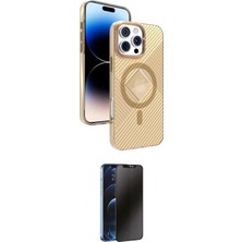 Nuveden Ieg™ Iphone 16 Pro Max Kılıf Nova Modern Prime - Siyah 3D Antistatik Hayalet Cam Ekran Koruyuc