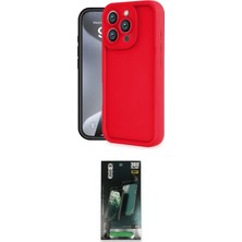 Nuveden Ieg™ Iphone 16 Pro Kılıf Yankı Yansıma Özel Seri - Siyah 360 Mat Full Body Arka Koruyucu