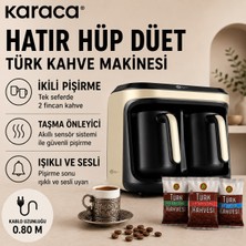 Karaca Krem 10 Fincan Kapasiteli Bol Köpüklü Türk Kahvesi Makinesi Güçlü Aroma Teknolojili Modern Tasarımlı Otomatik Pişirme Sistemli Pratik Mutfak Kullanımı