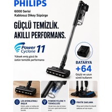 Philips Kablosuz Dikey Temizlik Seti, Islak Kuru Kullanım, Turbo Başlık, Kolay Boşalan Toz Haznesi ve LED Aydınlatma ile Hızlı, Hijyenik ve Rahat Temizlik Deneyimi