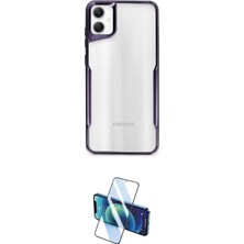 Nuveden Ieg™ Galaxy A06 Kılıf Akış Çizgi Koleksiyonu - Siyah 3D Antistatik Cam Ekran Koruyucu