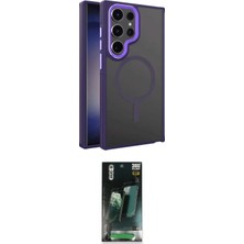 Nuveden Ieg™ Galaxy S24 Ultra Kılıf Yörünge Klasik - Siyah 360 Mat Full Body Arka Koruyucu