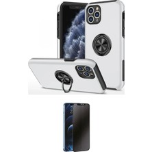 Nuveden Ieg™ Iphone 11 Pro Max Kılıf Odak Form Prime - Siyah 3D Antistatik Hayalet Cam Ekran Koruyucu