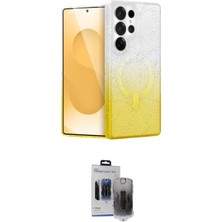 Nuveden Ieg™ Galaxy S24 Ultra Kılıf Eksen Minimal Özel Seri - Siyah Vanessa Magic Hayalet Cam