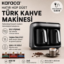 Karaca Space Gray Yüksek Performanslı Türk Kahvesi Makinesi 10 Fincan Kapasiteli Sesli Uyarılı Otomatik Kapanmalı Kolay Temizlik Sunan Kompakt Tasarım
