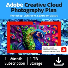 Adobe Creative Cloud Photography Plan + 1 Tb Bulut Dep. - 1 Aylık Resmi Site Kodu