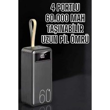 MiraLive Powerbank 60.000 Mah Hızlı Şarj 4 Çıkışlı Uzun Şarj Süreli Dijital Göstergeli