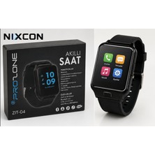 Nixcon Prolone Zıt-04 Bluetooth Akıllı Saat Dokunmatik Ekran Bildirim Destekli Siyah