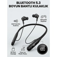 Marsilyan Ekranlı ve Sd Kart Destekli Bluetooth 5.3 Boyun Bantlı Kulaklık