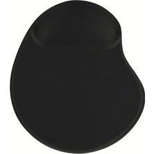 Oval Baskılı Bilek Destekli Tip Kaymaz Taban Optik Bilgisayar Notebook Mouse Pad Maus Pad (Siyah Düz)