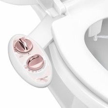 Bidet Neo 120 - Kendi Kendini Temizleyen Başlık, Tatlı Su Elektrikli Olmayan Bide Eklentisi, Klozet Kapağı Için, Ayarlanabilir Su Basıncı, Arka Yıkama (Gül Altın)