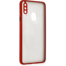 İlkyaz Fashion Samsung Galaxy A20S Kılıf Montreal Silikon Kapak - Kırmızı