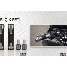 Honda Pcx Uyumlu Alüminyum Elcik ve Gidon Topuzu Seti - Premium Motor Elciği Gümüş Gri - R&n Store