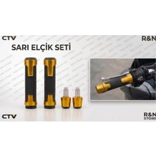 Honda Pcx Uyumlu Alüminyum Elcik ve Gidon Topuzu Seti - Premium Motor Elciği Gold - R&n Store