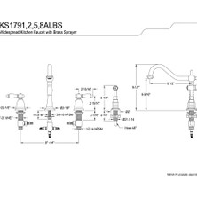 Pirinç KS1795ALBS Breitgefaechert Mutfak Armatürü Kolu Sap & Pirinç Spra