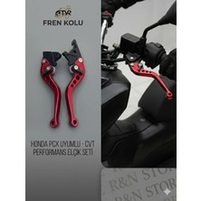 Honda Pcx 125 / 150 Uyumlu Katlanır Ayarlı Spor Fren Maneti Takımı (Sağ - Sol Ön Arka) Kırmızı -R&n Store